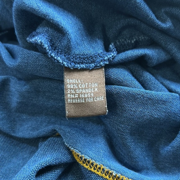 J McLaughlin Chambray Relaxed Fit Dress Knee Length Pockets Roll Sleeve Sz M - Picture 9 of 12